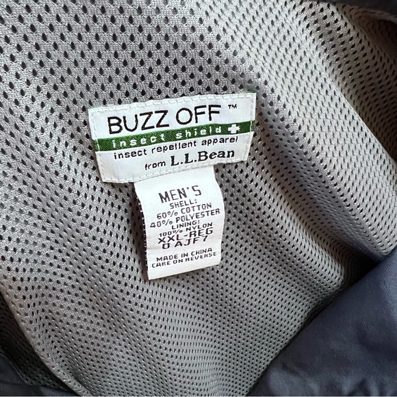 L.L. Bean Buzz Off Insect Shield Gray Button Up light weight Jacket size XXL Reg - Picture 6 of 14